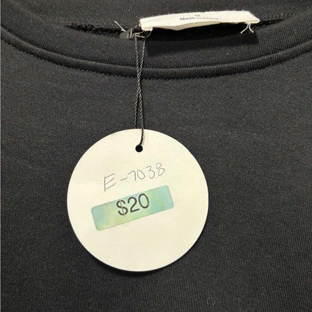 Women's Black Crewneck with pink & white tassels - Picture 3 of 6